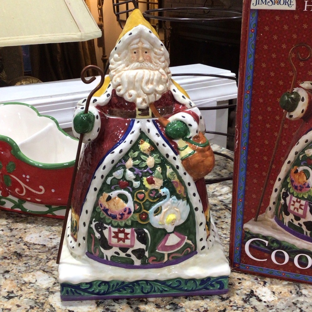Jim Shore Twelve Days of Christmas Cookie Jar Part of Holiday Traditions.